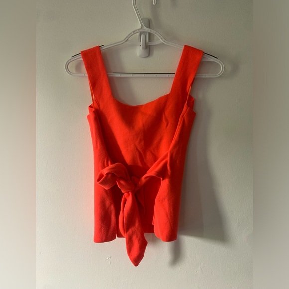 Anthropologie Neon Coral Sweater Multi-Way Tie Tank Small - Picture 4 of 7